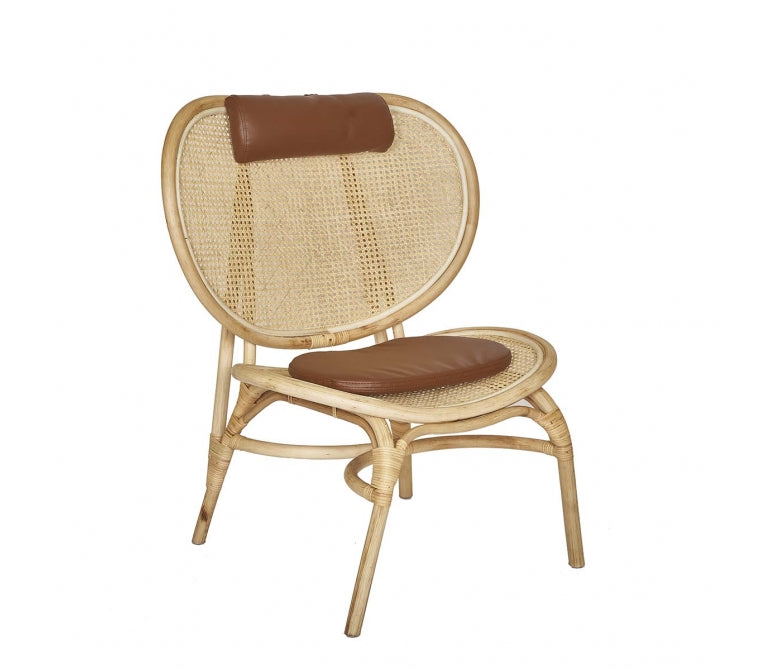 Cadeirão de rotim de tecido natural Moet