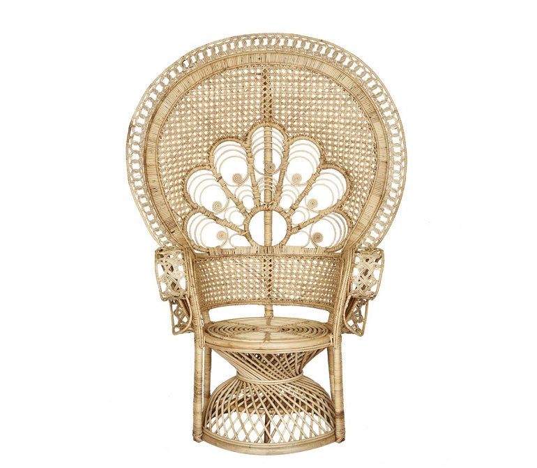 Sillón de ratán natural peacock Magestic