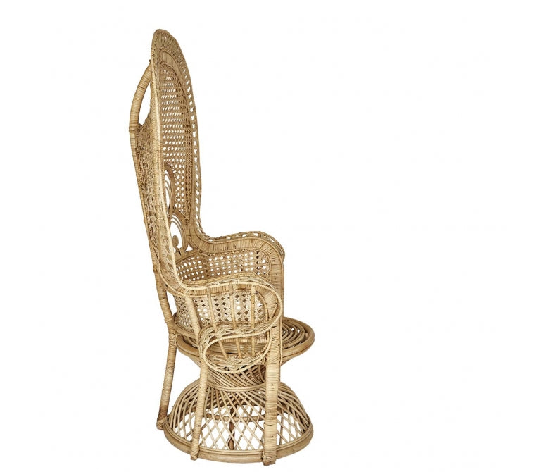 Natuurlijke pauw rotan fauteuil Magestic