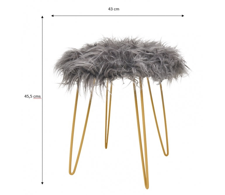 Pouf sintetico con gambe dorate Tinny