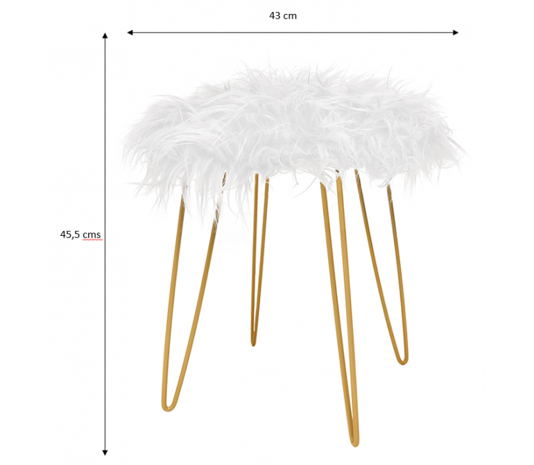 Pouf sintetico con gambe dorate Tinny