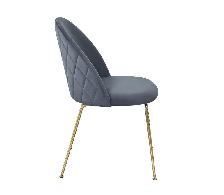 Silla de comedor terciopelo gris gold Génova