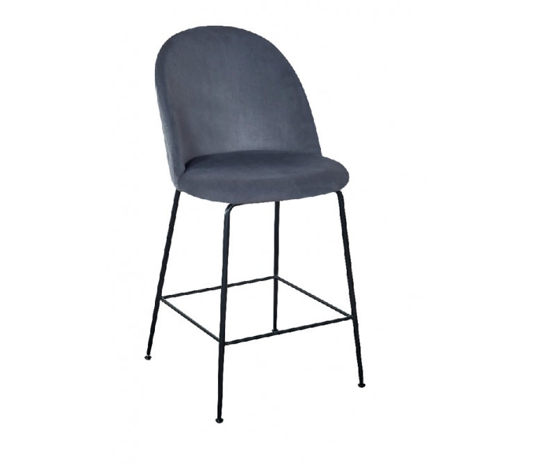 Sgabello da bar in velluto grigio 65cm Genova