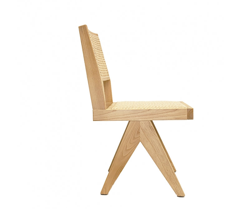 Chaise à manger en rotin Eloise sans bras