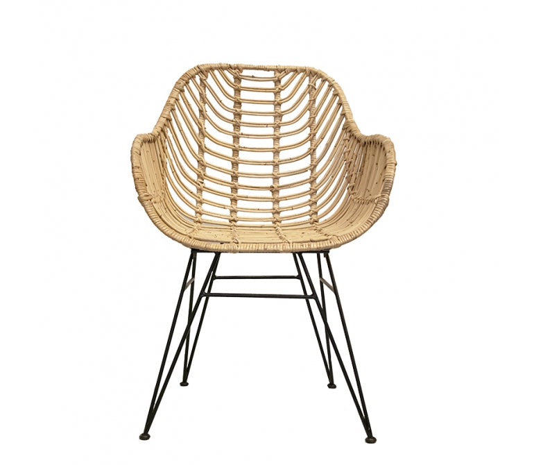 Chaise en rotin naturel Moins