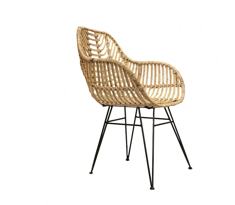 Chaise en rotin naturel Moins