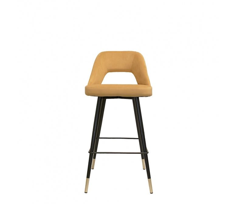 Taburete de bar terciopelo amarillo Vasanti