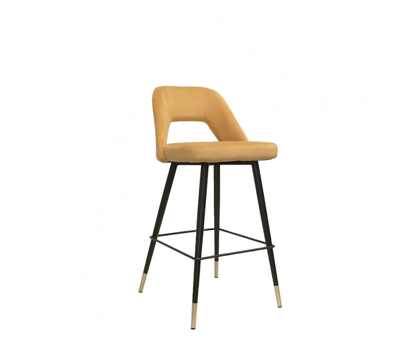 Taburete de bar terciopelo amarillo Vasanti