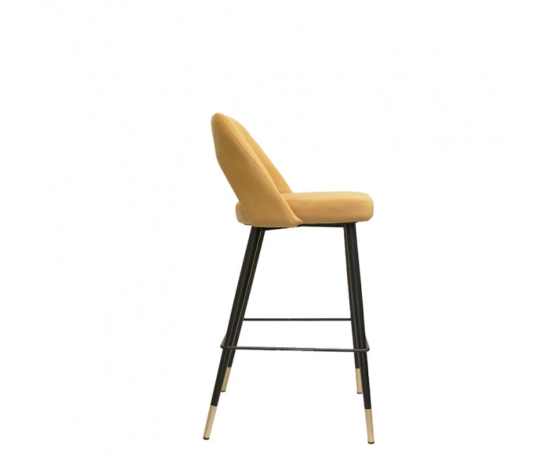 Taburete de bar terciopelo amarillo Vasanti