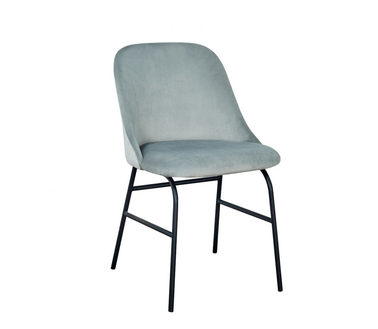 Chaise de salle à manger en velours gris Dorotea
