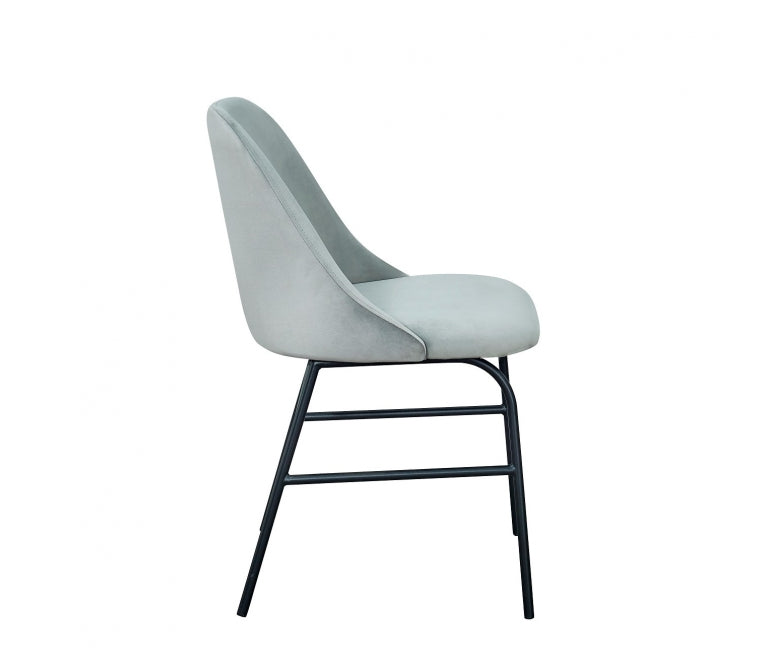 Chaise de salle à manger en velours gris Dorotea
