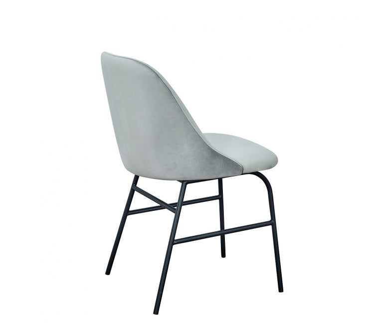 Chaise de salle à manger en velours gris Dorotea