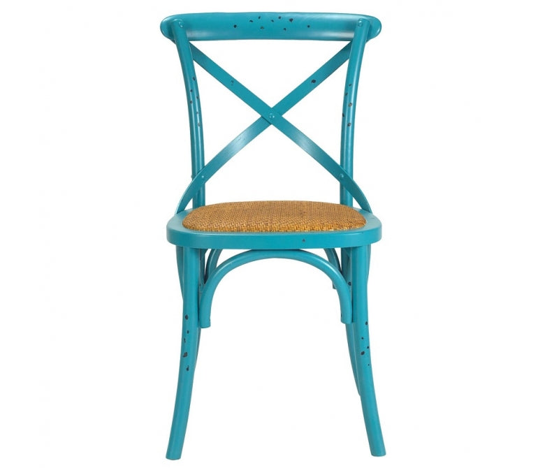 Silla de comedor vintage Cross envejecida colores