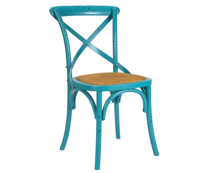 Silla de comedor vintage Cross envejecida colores