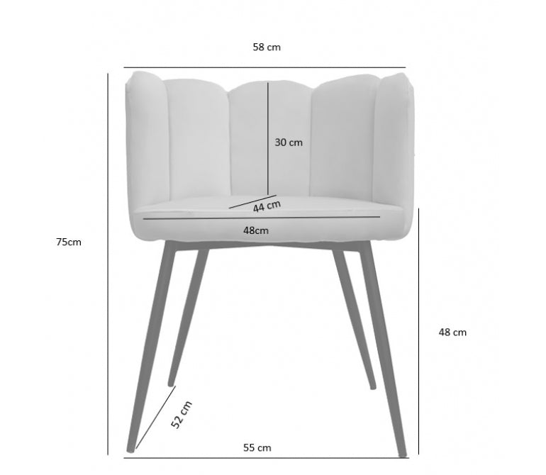 Chaise de salle à manger en velours Sophie