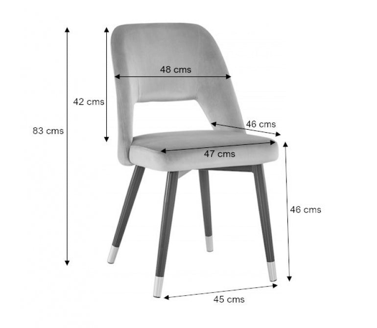 Silla comedor terciopelo Vasanti gris