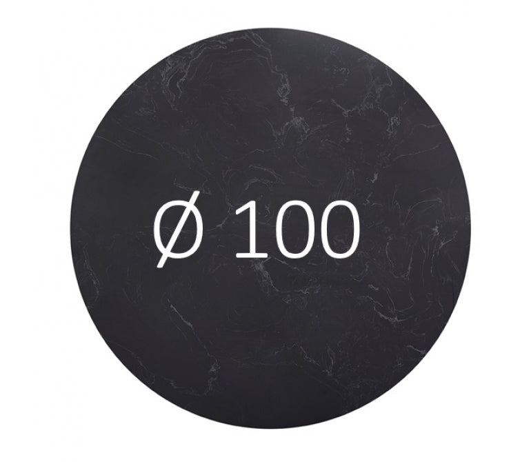 Tavolo da pranzo con base dorata e piano in marmo nero