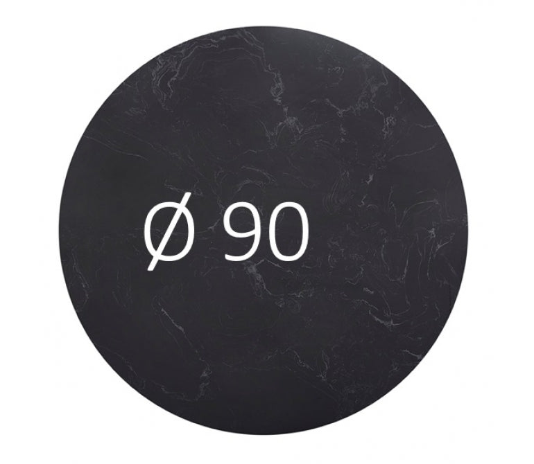 Tavolo da pranzo con base bianca e marmo nero