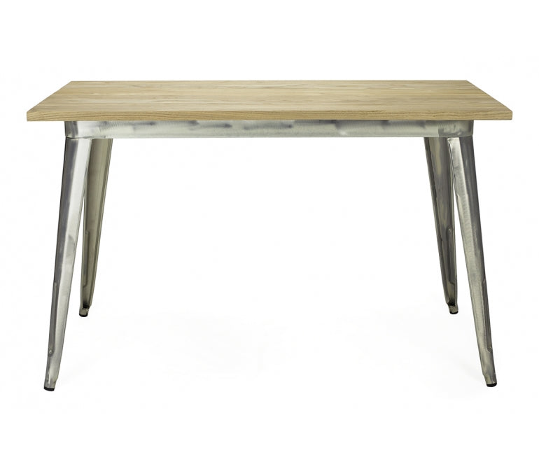 Mesa Vintage Nux 120 galvanizada madera natural Galvanizada