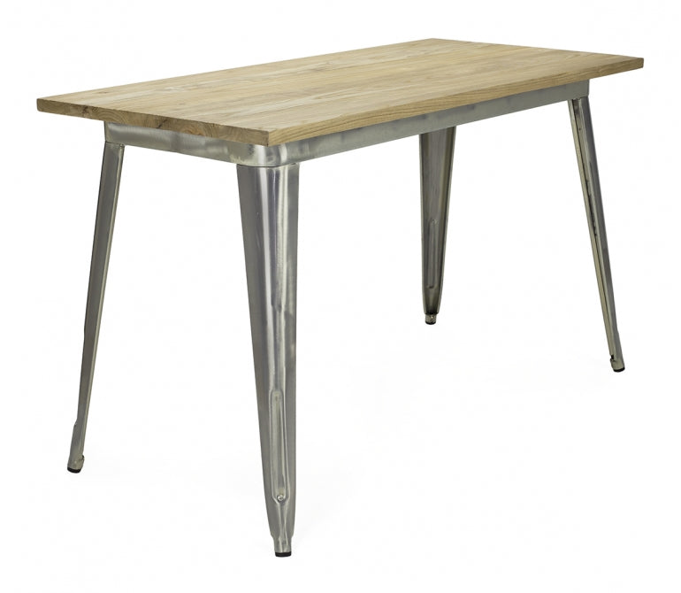 Mesa Vintage Nux 120 galvanizada madera natural Galvanizada