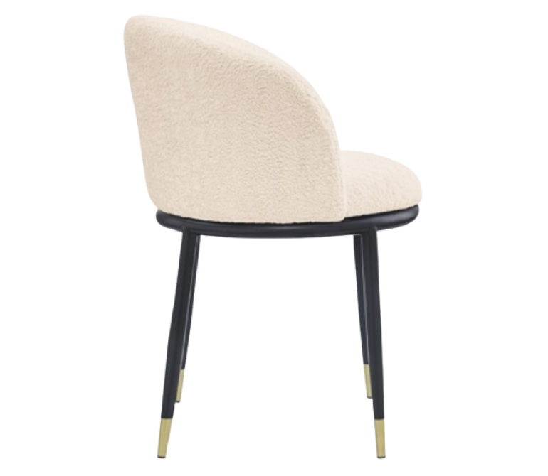 Sillón de comedor bouclé blanco Orenda