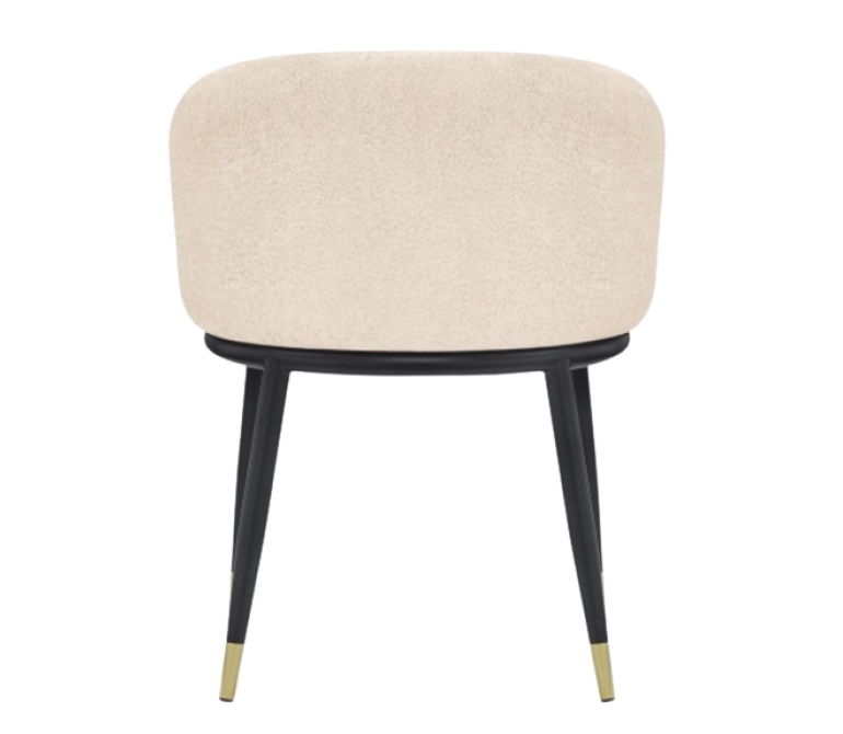 Sillón de comedor bouclé blanco Orenda