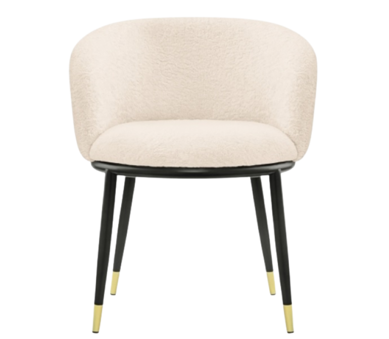 Sillón de comedor bouclé blanco Orenda