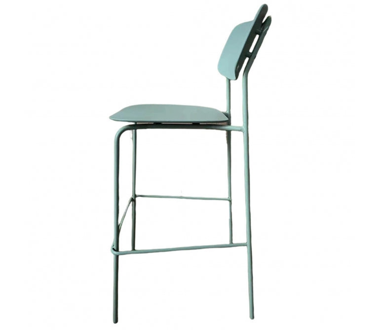 Sgabello Vera impilabile in acciaio verde