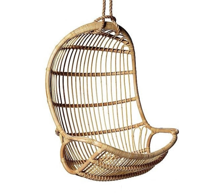 Poltrona sospesa in rattan naturale Cavern