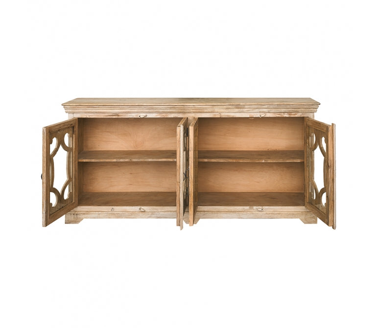 Armário de exibição de painéis laterais de madeira de manga Fornia