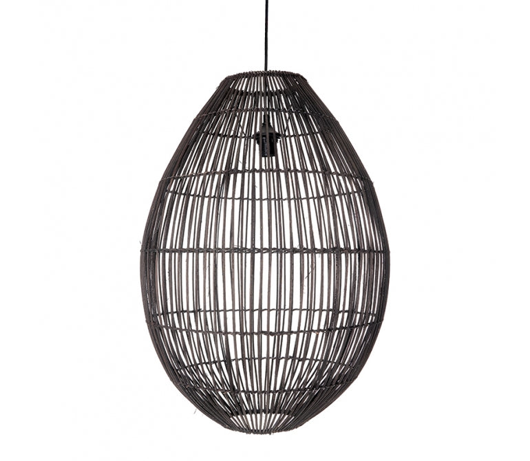 Lámpara de techo ratán natural negro Hope