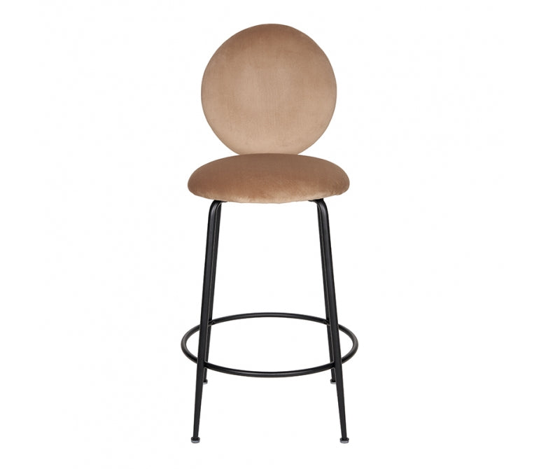 Taburete de cocina H65cm con respaldo terciopelo Molins