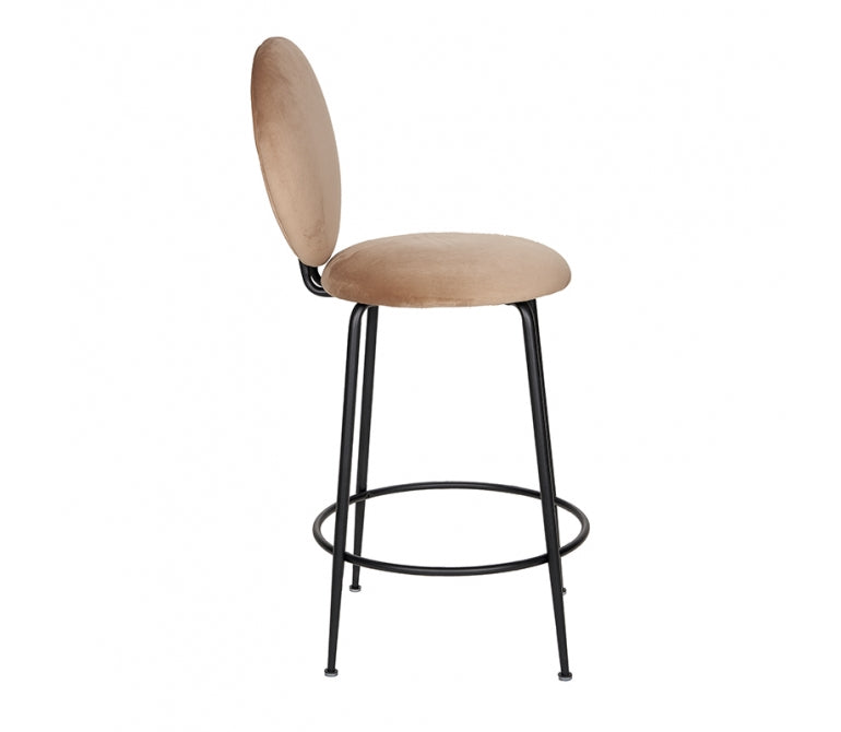 Taburete de cocina H65cm con respaldo terciopelo Molins