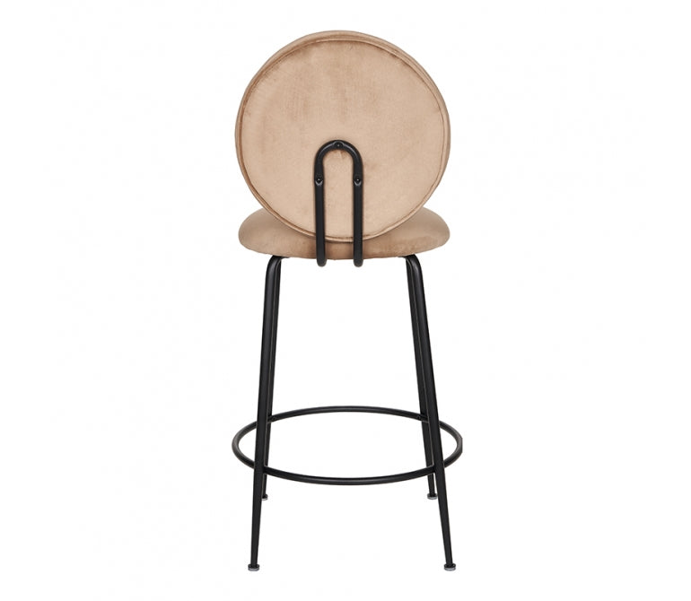 Taburete de cocina H65cm con respaldo terciopelo Molins