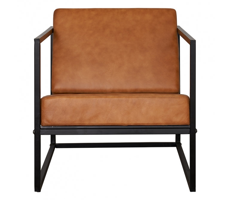 Butaca vintage cuero marrón Dafne