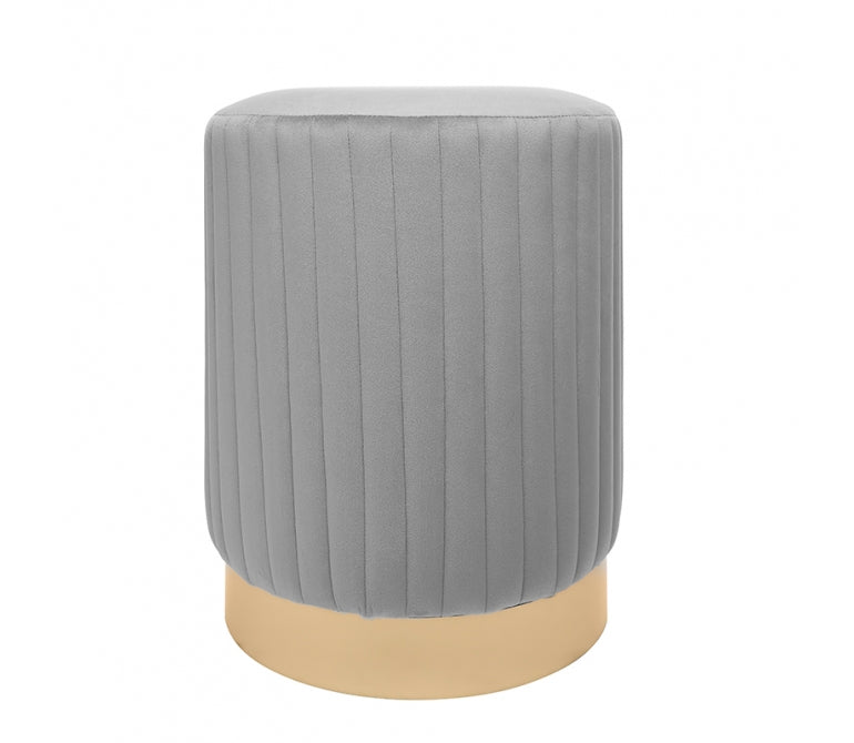 Pouf Denis in velluto con base dorata
