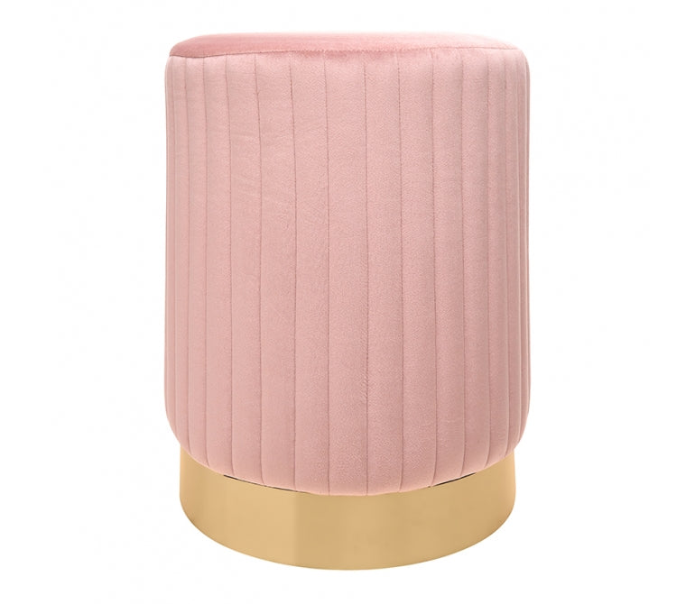 Pouf Denis in velluto con base dorata