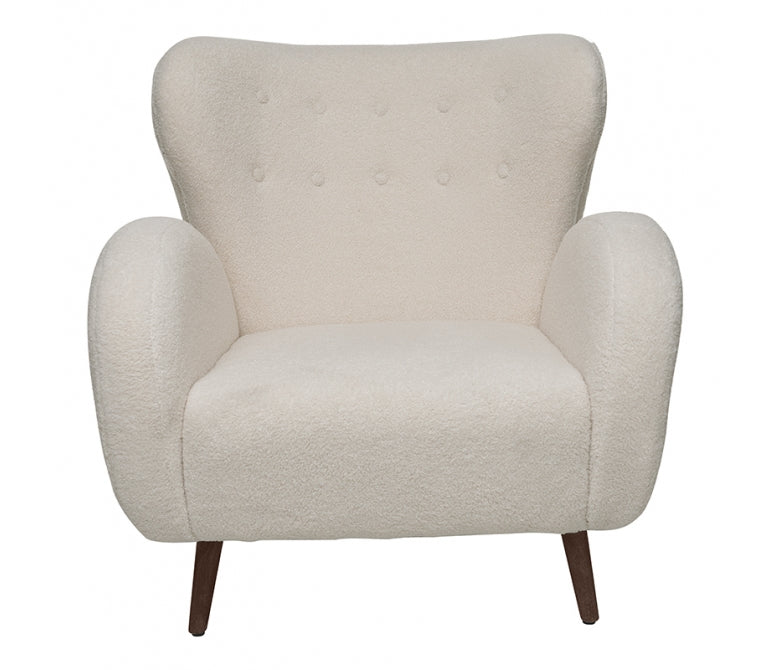 Cadeirão estofado em estilo dinamarquês Bouclé Marion