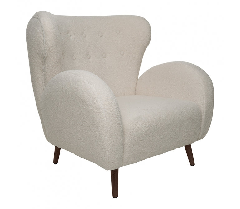 Cadeirão estofado em estilo dinamarquês Bouclé Marion