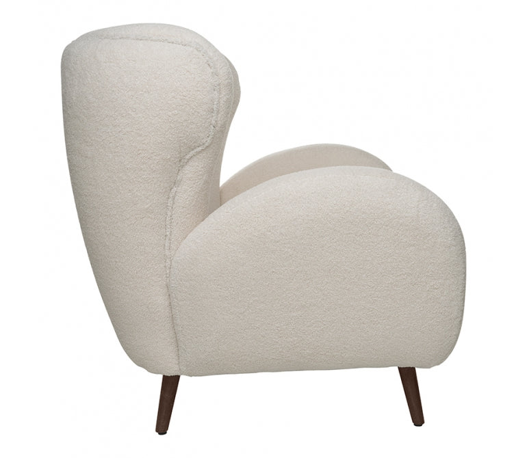 Sillón estilo danés tapizado bouclé Marion