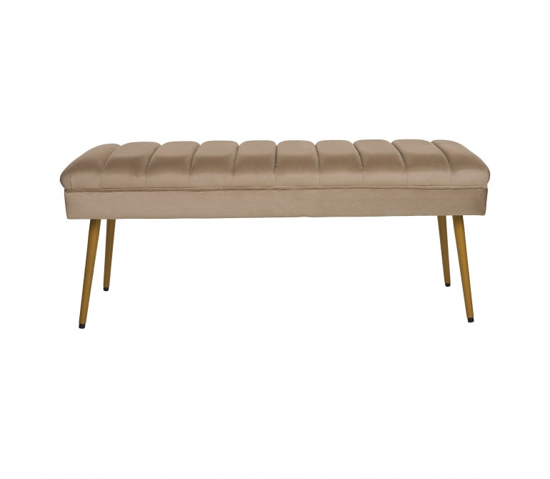 Banco terciopelo patas doradas Nathan beige