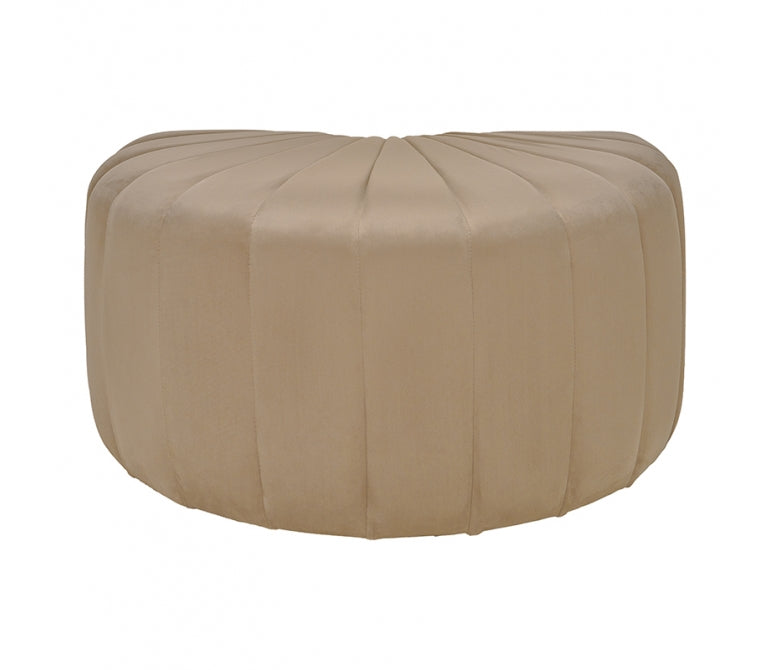Puff tapizado terciopelo Sally beige