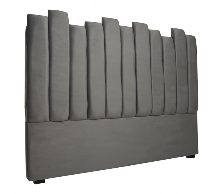 Cabecero de cama de terciopelo Jarald gris