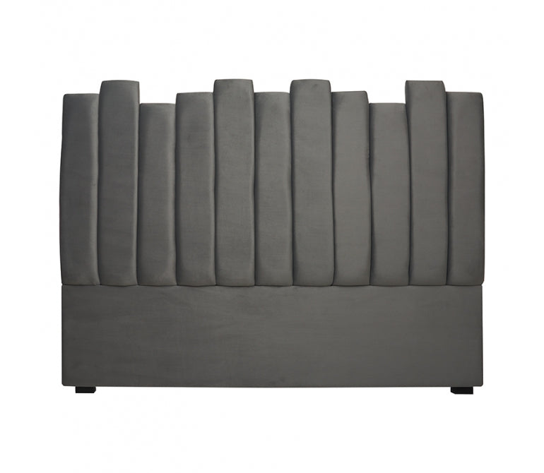 Cabecero de cama de terciopelo Jarald gris