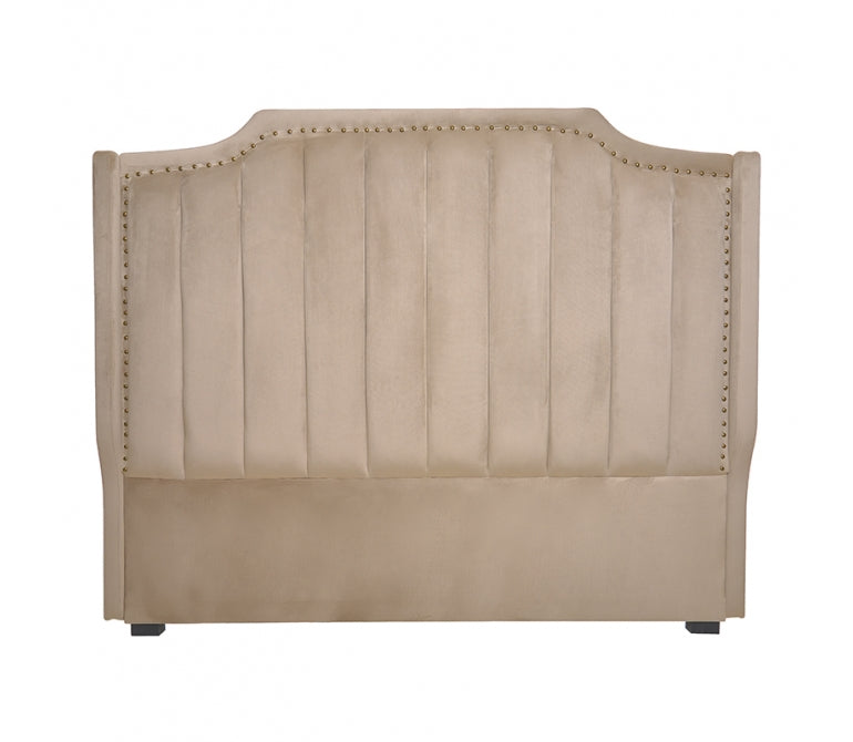 Cabecero de cama de terciopelo Brito beige