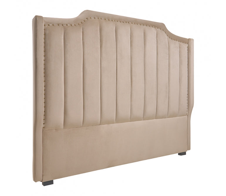 Cabecero de cama de terciopelo Brito beige