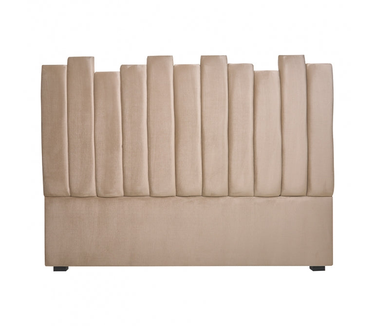 Cabecero de cama de terciopelo Jarald beige