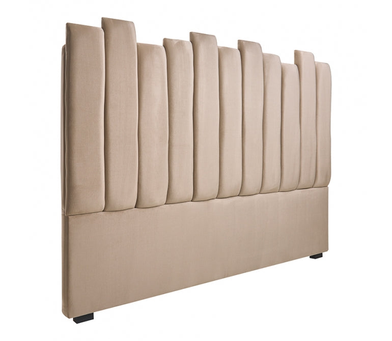 Cabecero de cama de terciopelo Jarald beige