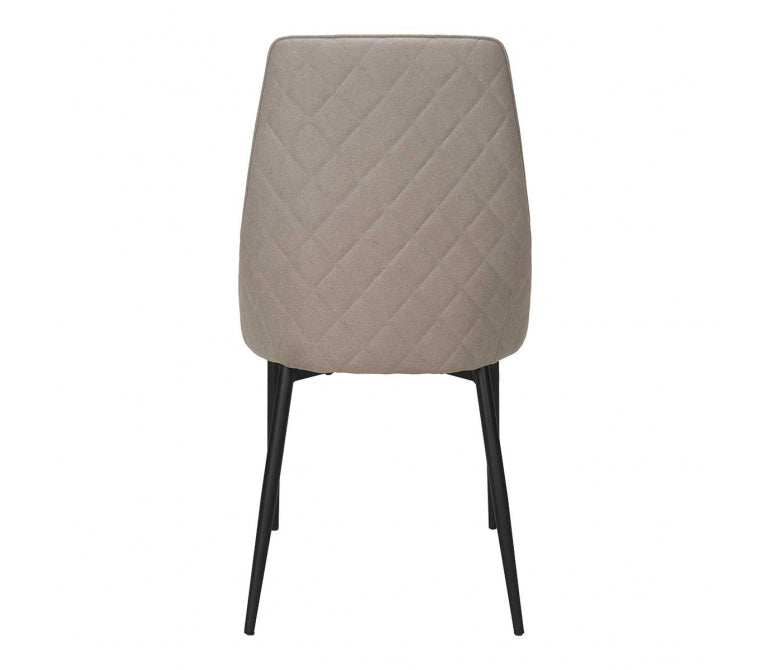 Sedia da pranzo in acciaio nero tessuto beige Camile