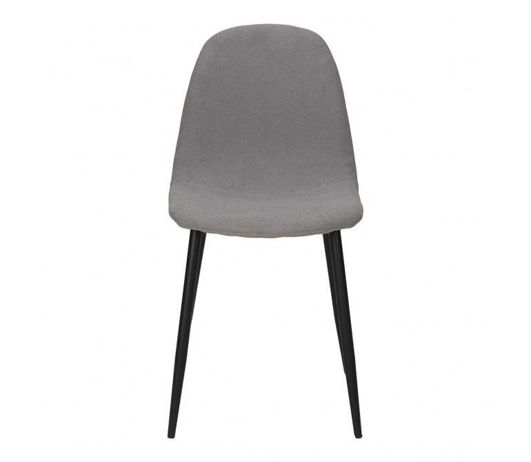 Sedia da pranzo in acciaio nero tessuto nero grigio Minna
